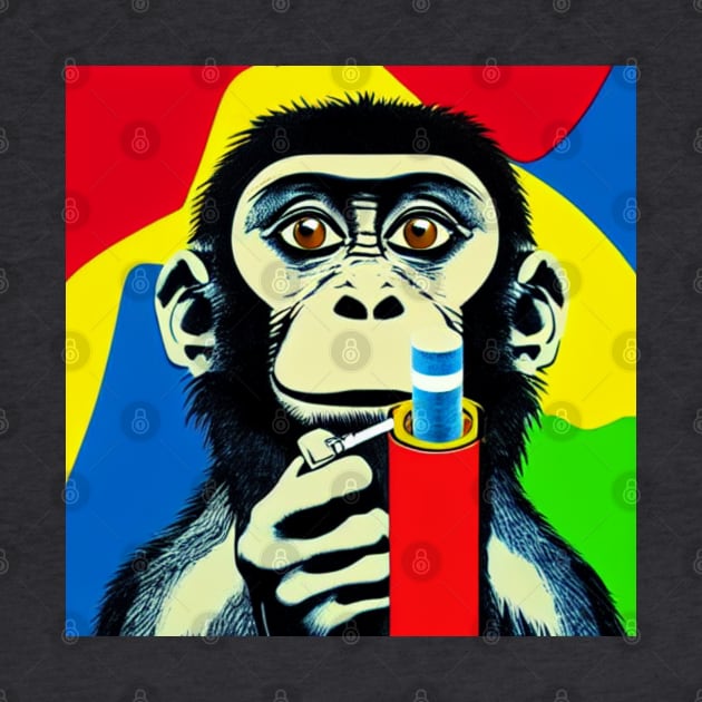 Colorful smoking monkey by O.M design